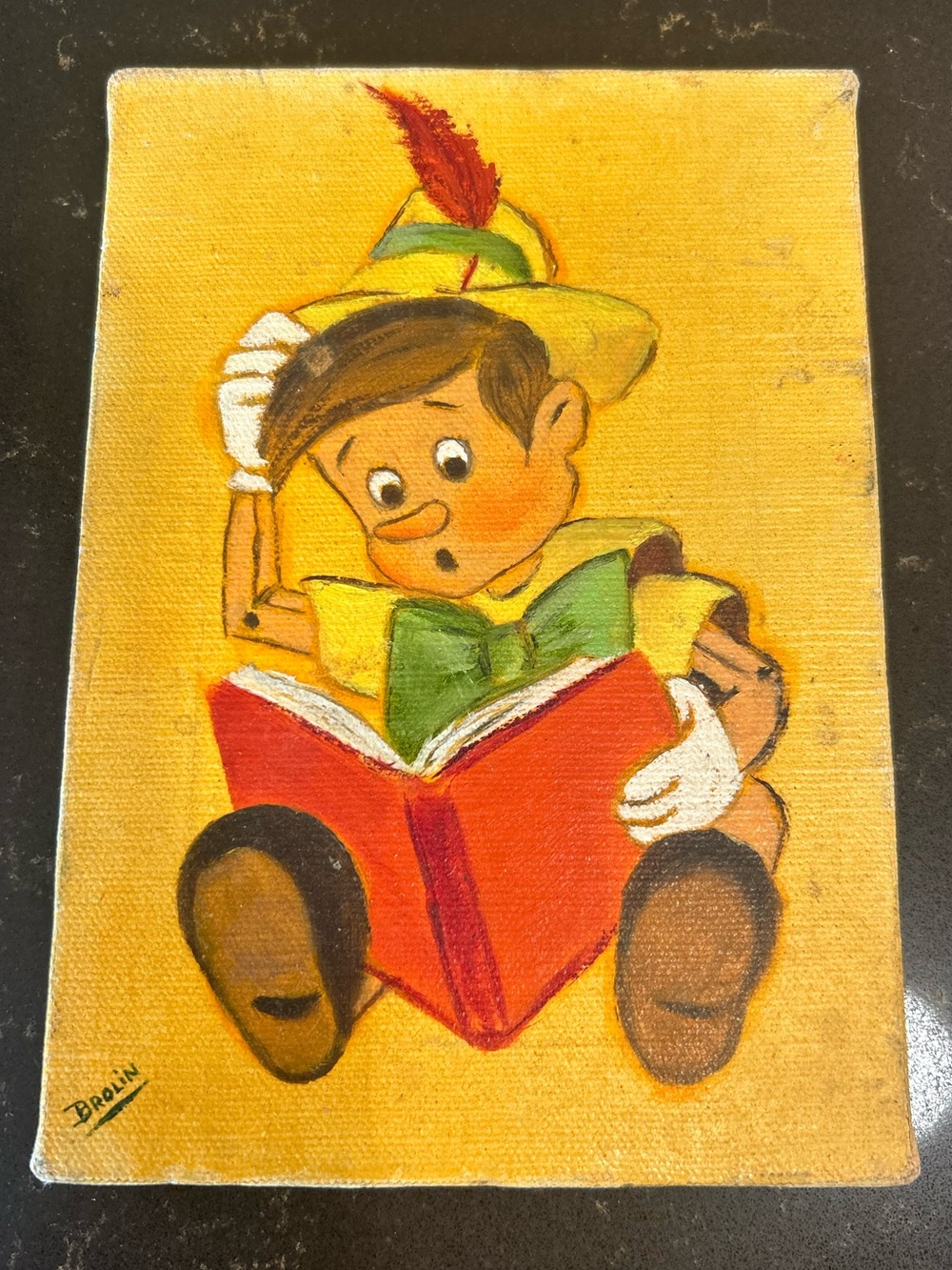 Vintage Hand-painted Pinocchio - 5x7